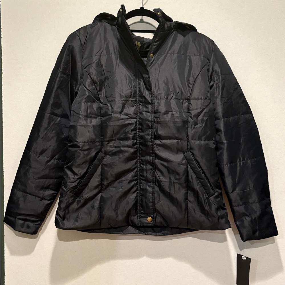 Metropolis Company - Black Hooded Puffer Jacket. Coat.  NWT.